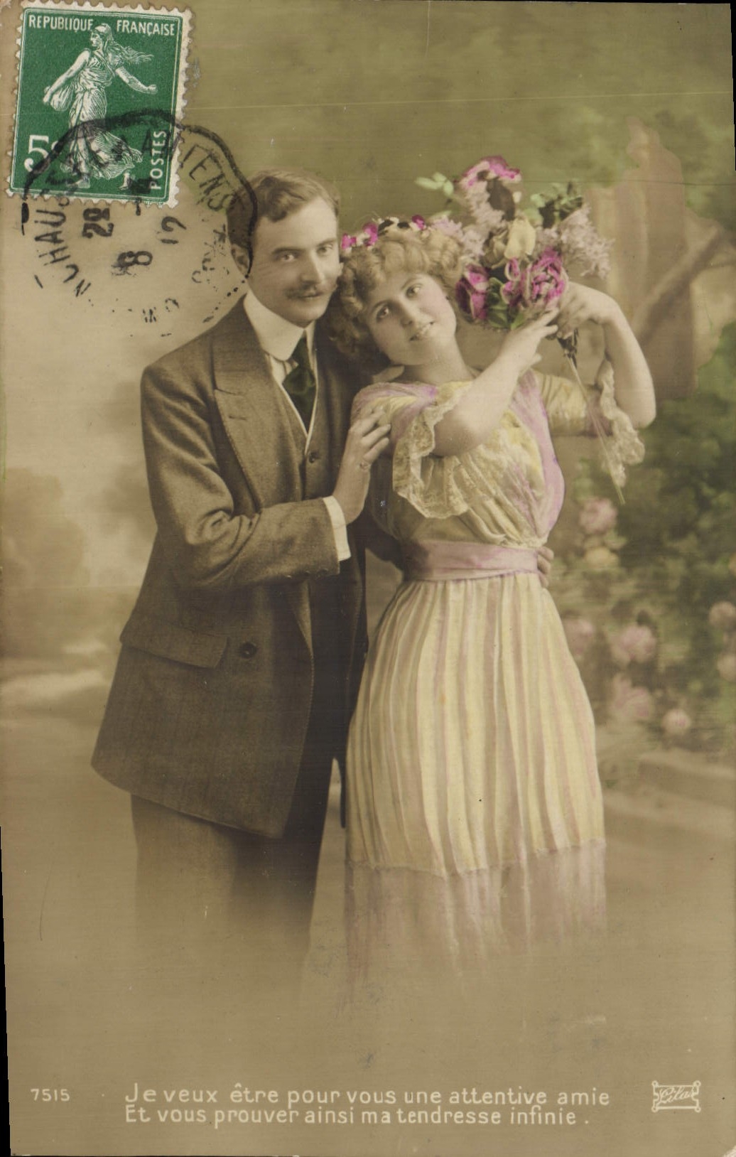 CPA Je veux etre pour vous une attentive amie Femme