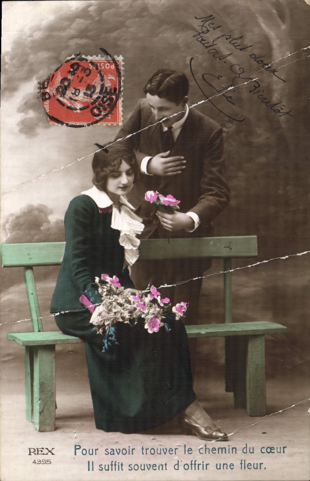 CPA Pour savoir trouver le chemin du coeur Femme