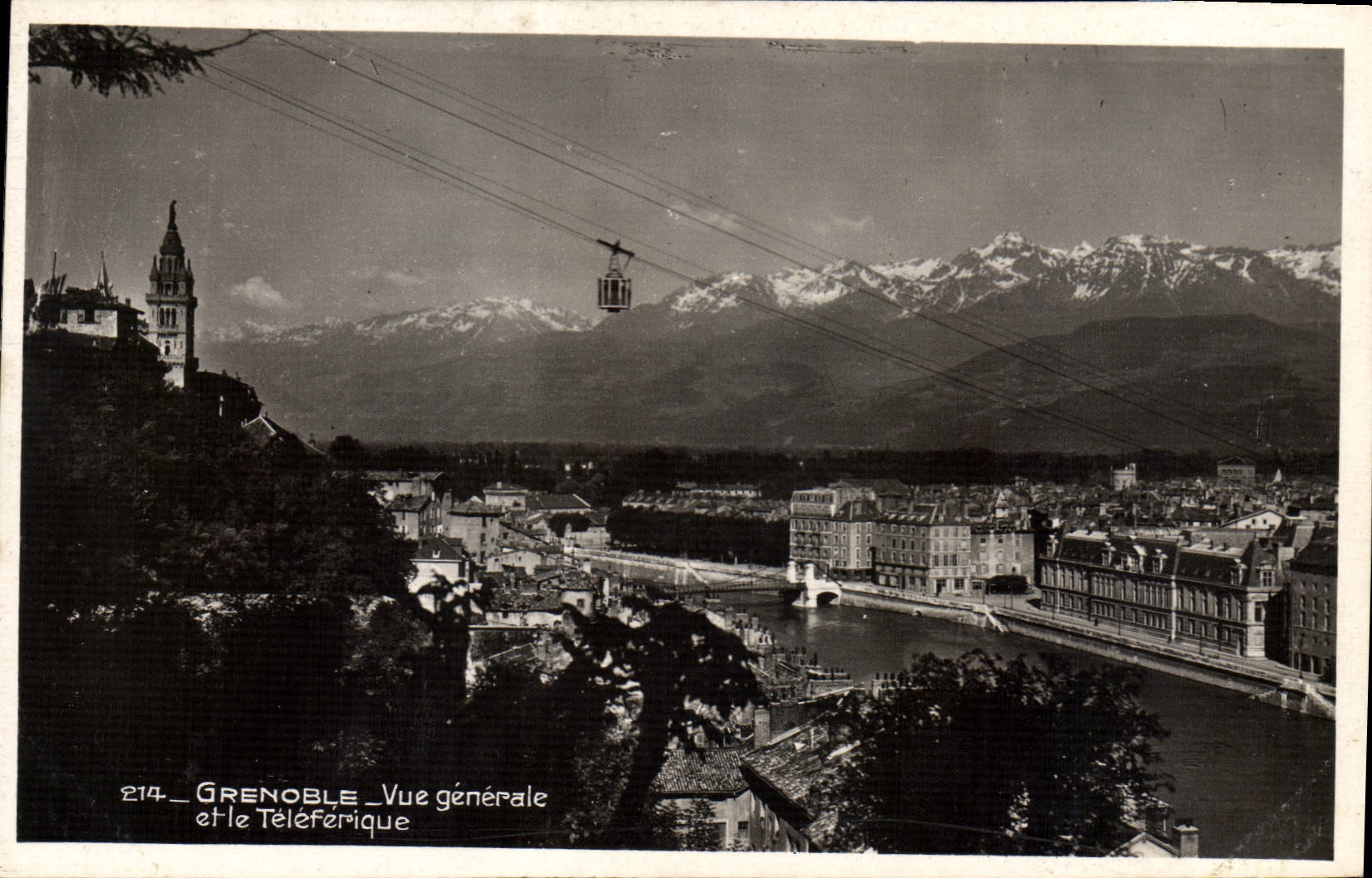 CPA Grenoble Vue generale et le Teleferique 