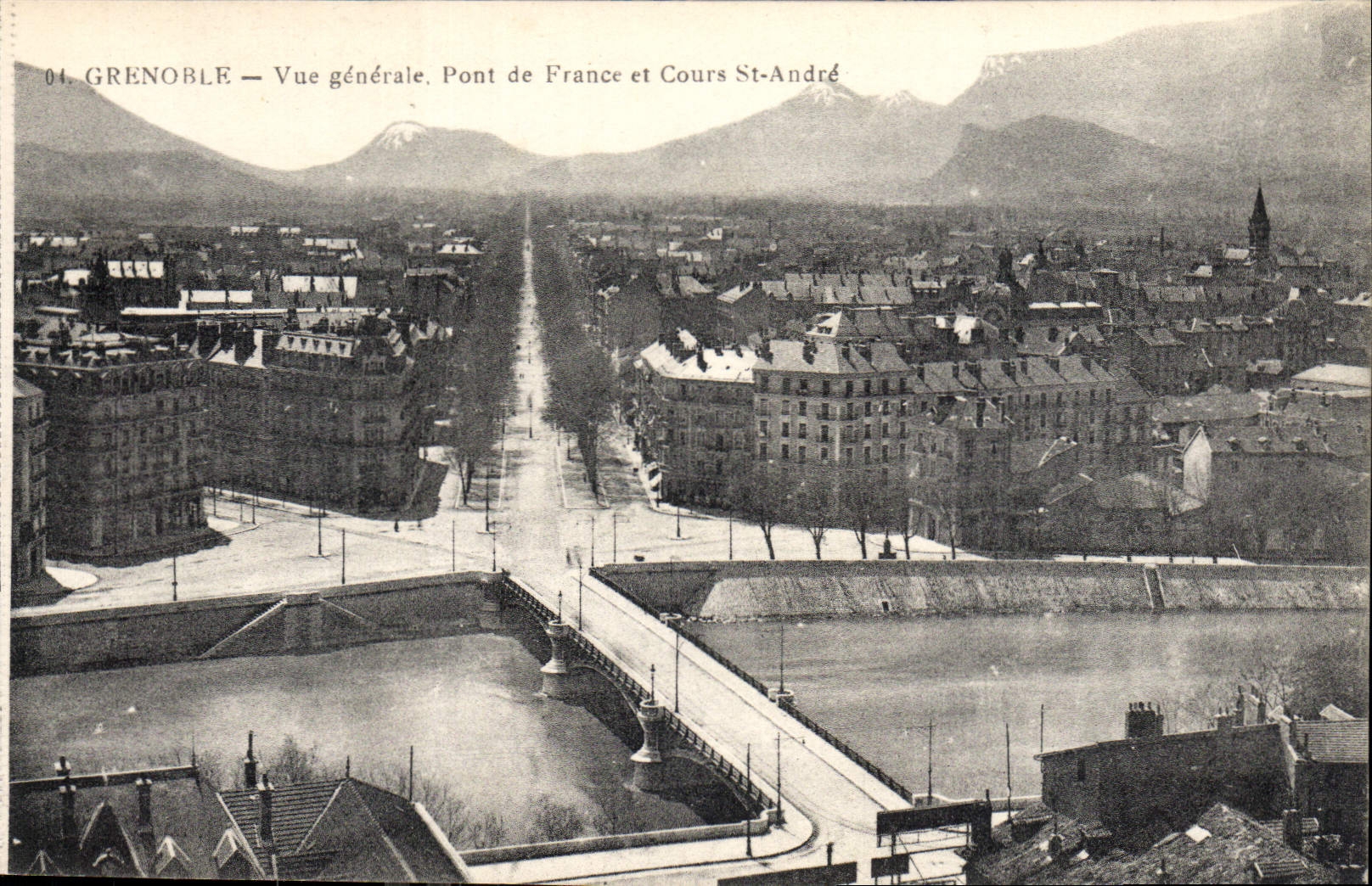 CPA Grenoble Vue generale Pont de France et Cours St Andre 