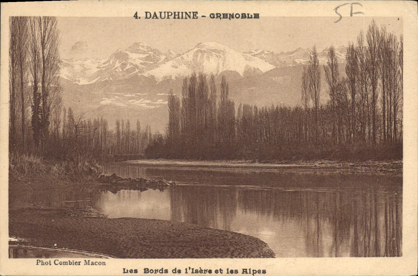 CPA Dauphine Grenoble Les Bords de l'Isere et les Alpes 