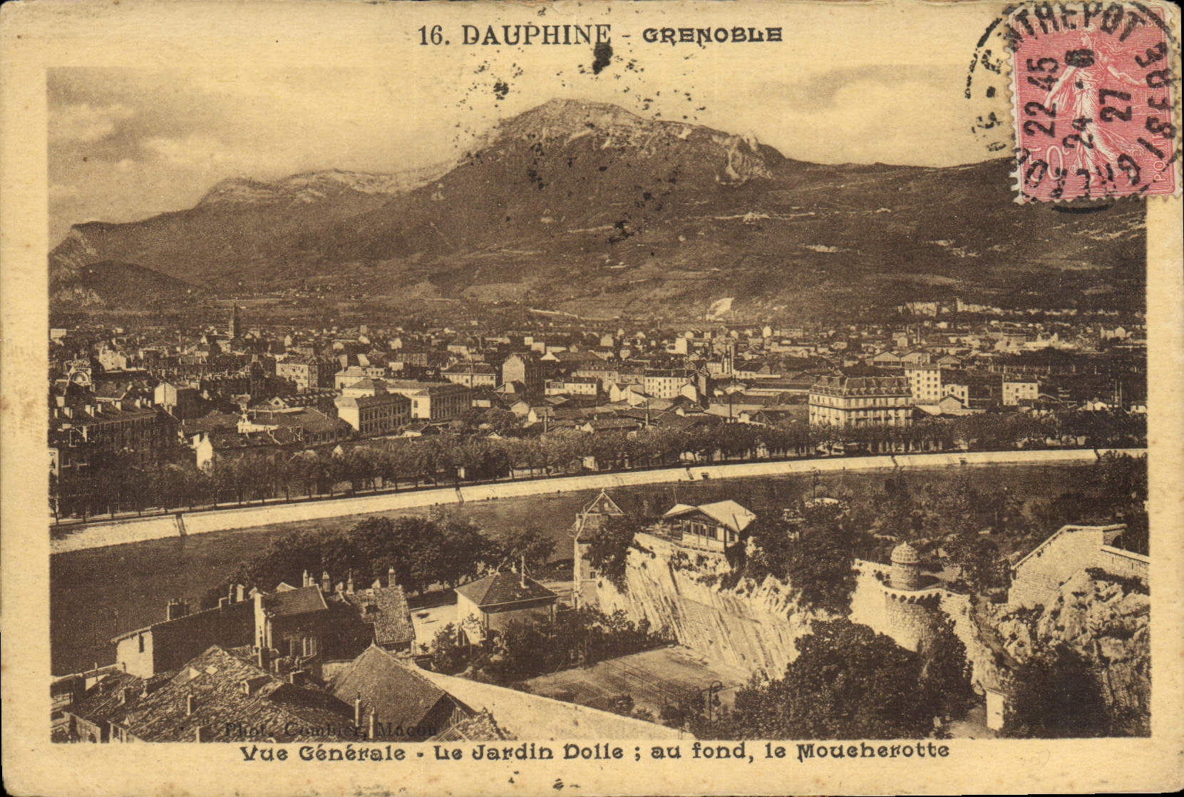 CPA Dauphine Grenoble Vue Generale Le Jardin Dolle au fond le Moucherette 