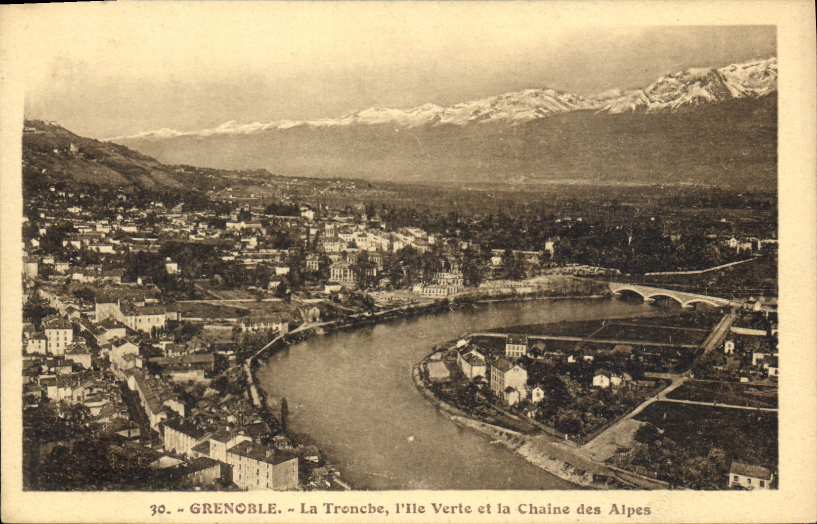 CPA Grenoble la Tronche l'Ile Verte et la Chaine des Alpes 