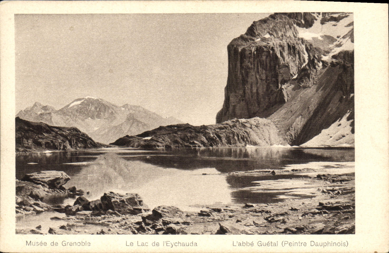 CPA Musee de Grenoble le Lac de l'Eychauda l'Abbe Guetal Peintre Dauphinois 