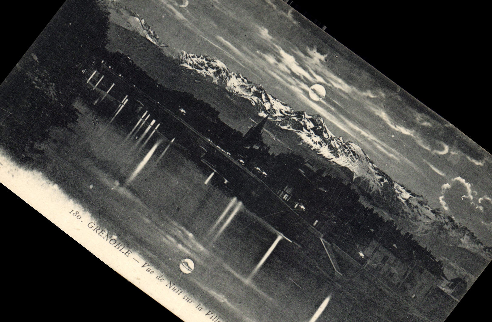 CPA Grenoble vue de Nuit sur la Ville 