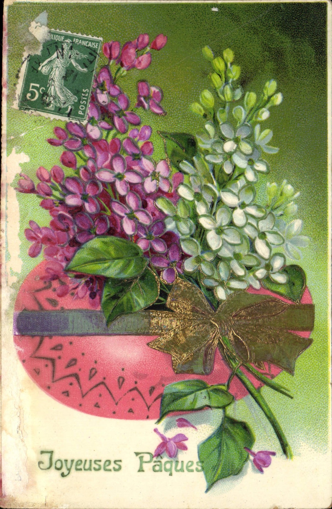 CPA Joyeuses Paques fleurs