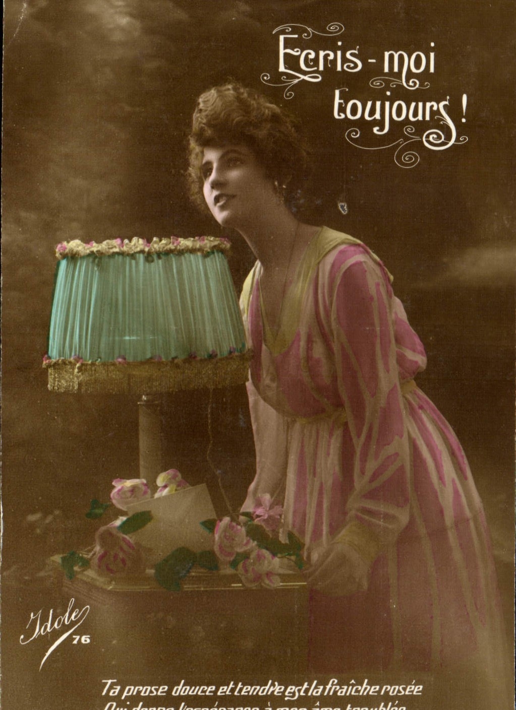 CPA Ecris moi toujours Femme