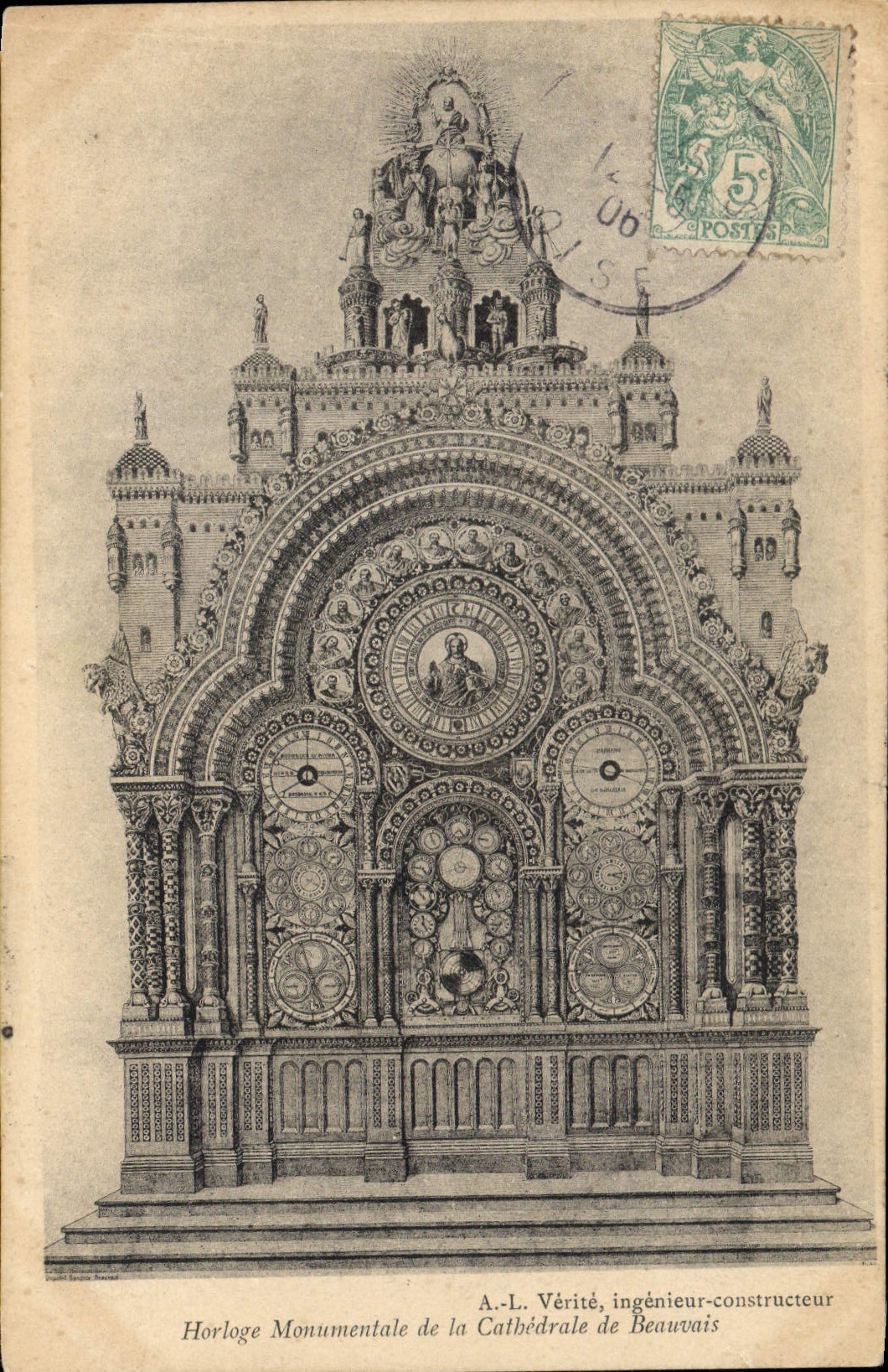 CPA Horloge Monumentale de la Cathedrale de Beauvais