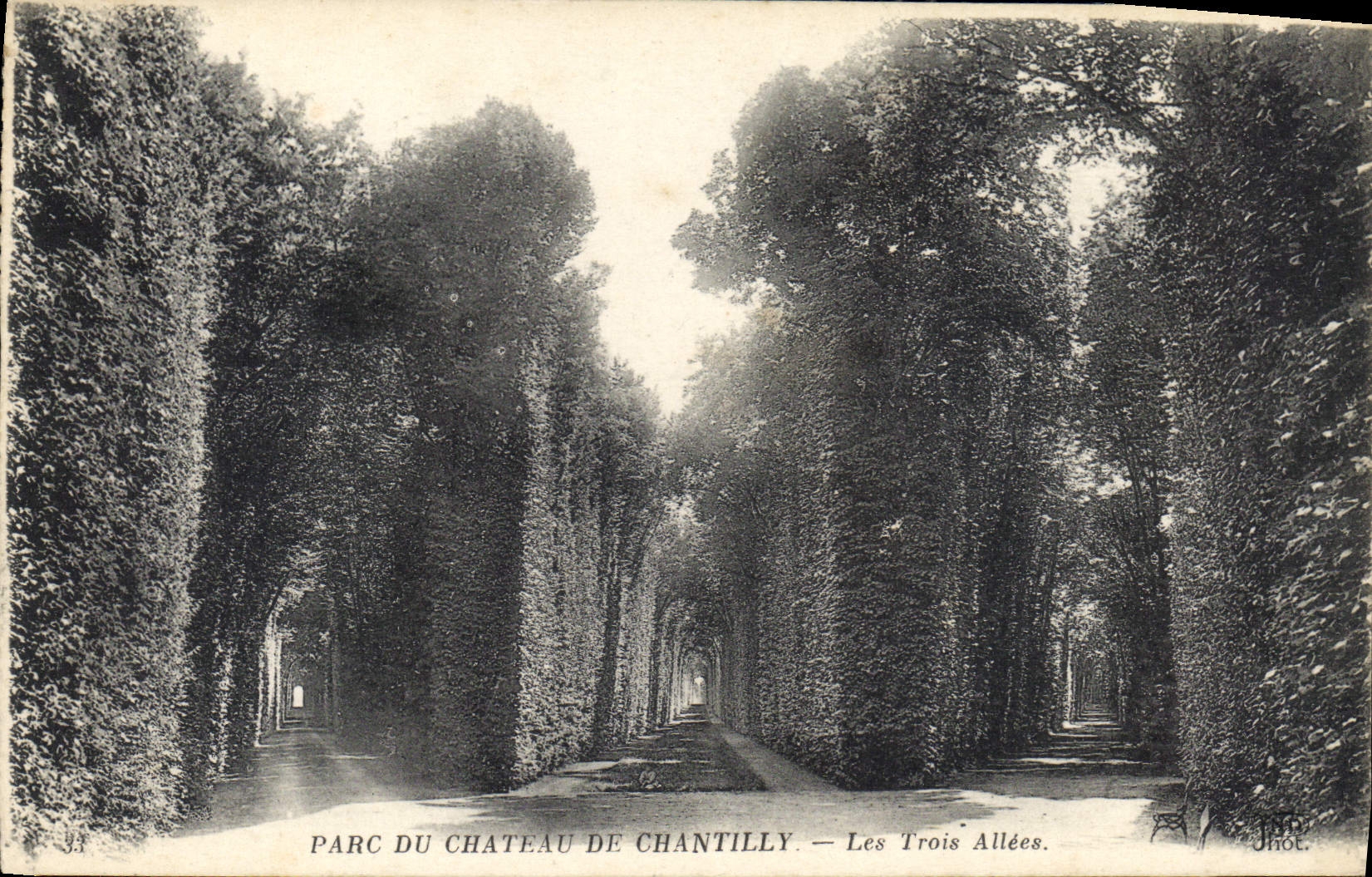 CPA Parc du Chateau de Chantilly Les Trois Allees