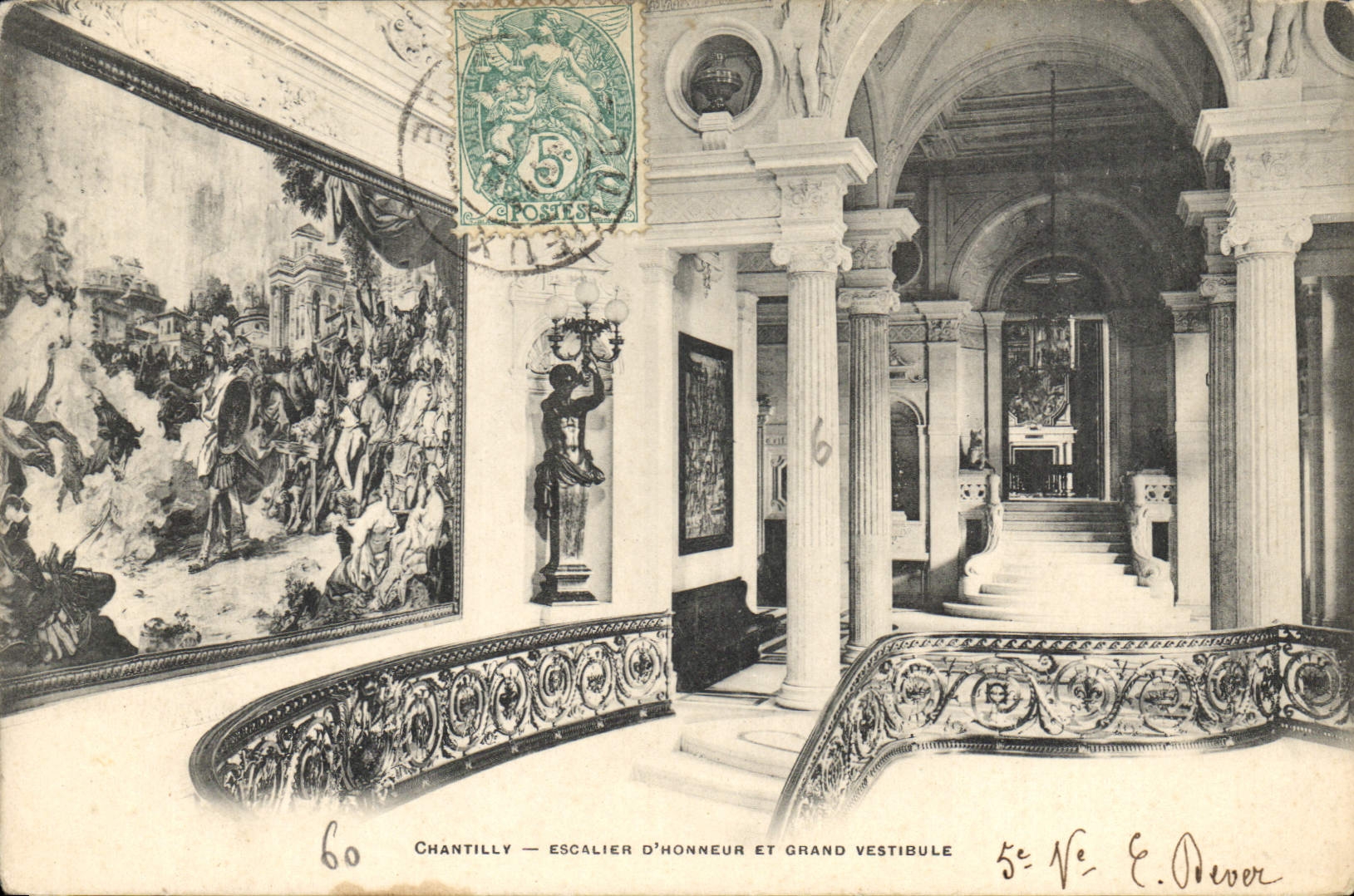 CPA Chantilly Escalier d'Honneur et grand vestibule 