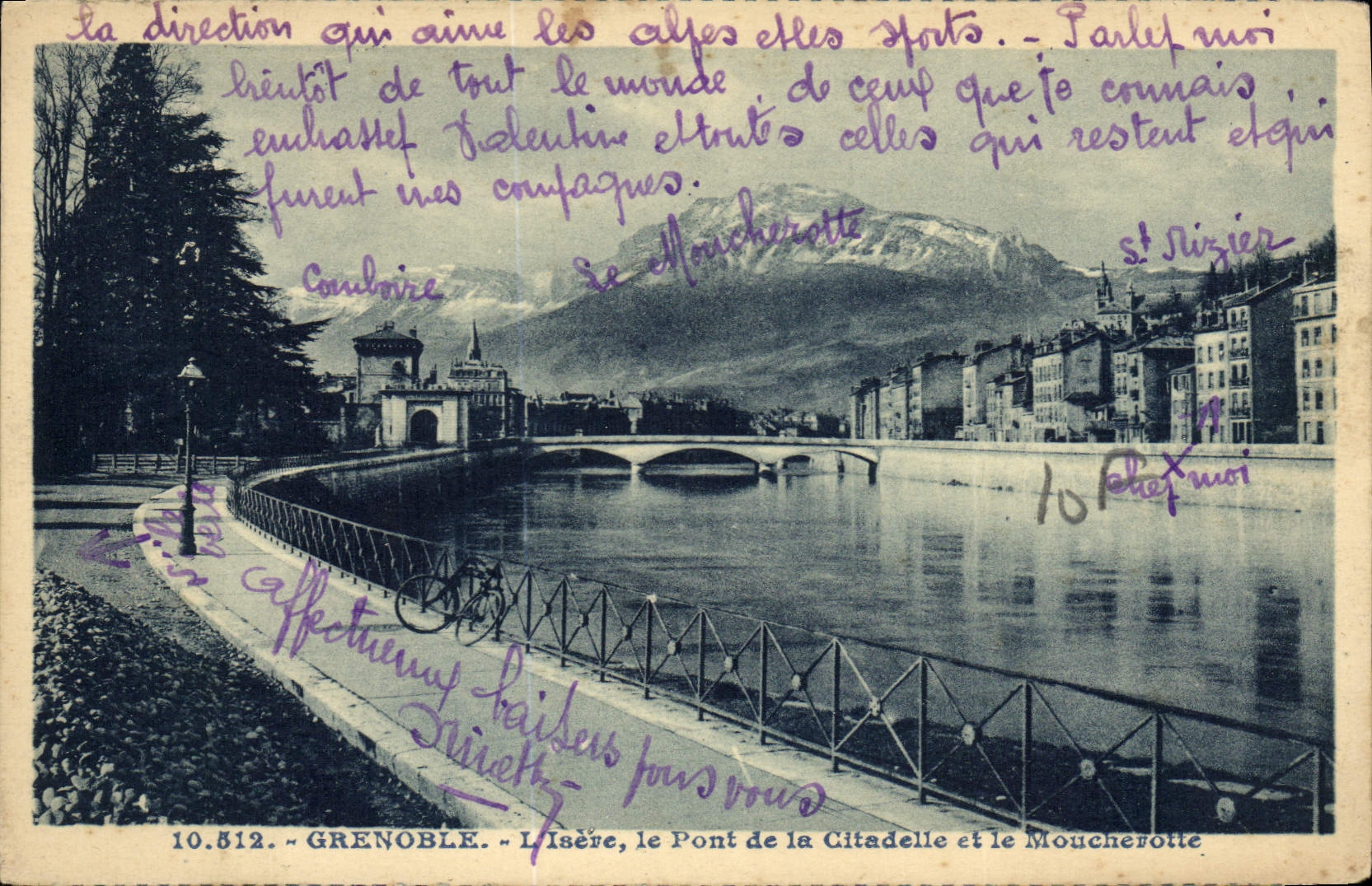 CPA Grenoble l'Isere le Pont de la Citadele et le Moucherotte 