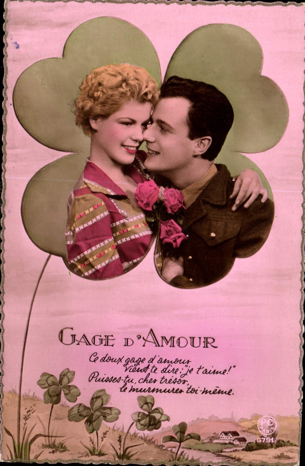 CPA Gage d'Amour Femme