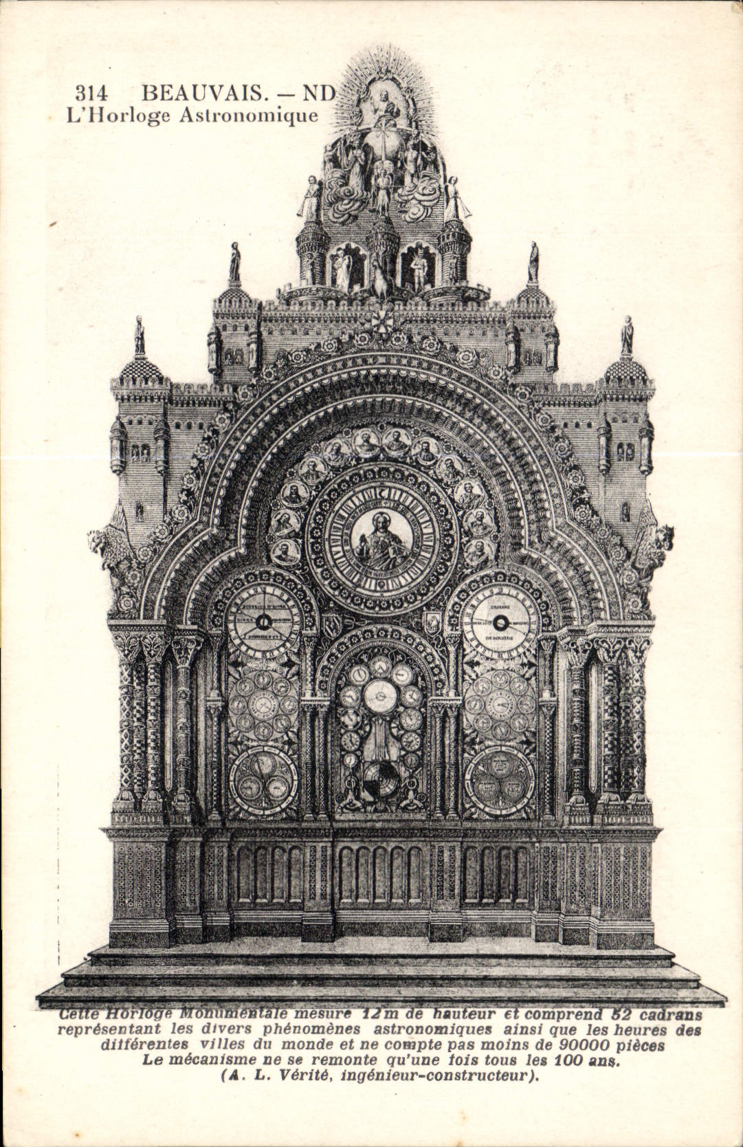 CPA Beauvais L'Horloge Astronomique 