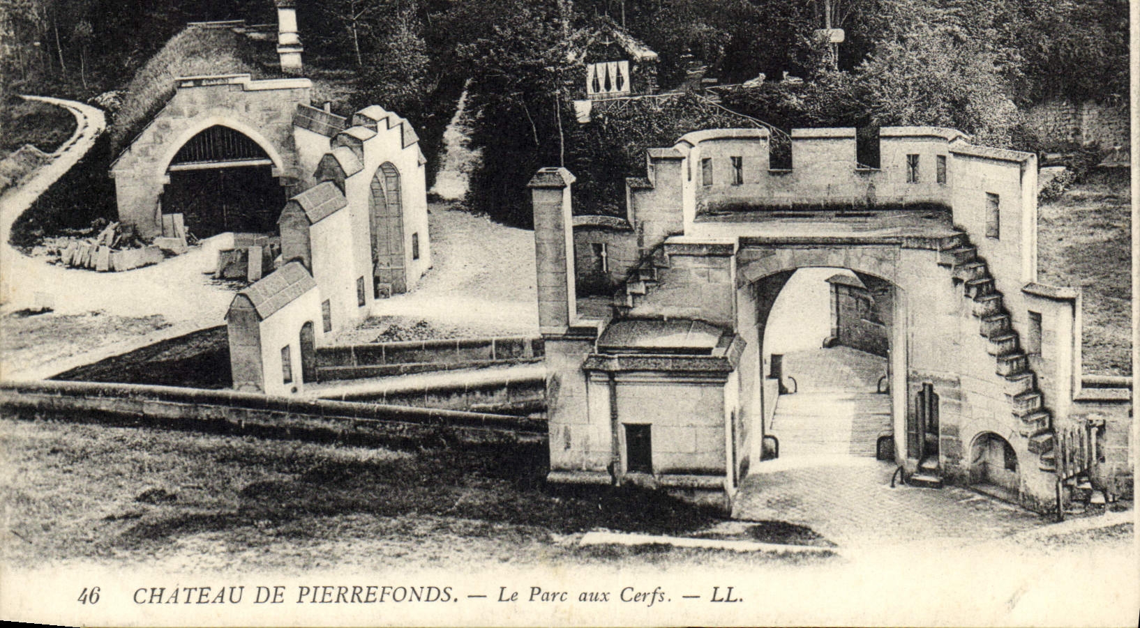 CPA Chateau de Pierrefonds le Parc auc cerfs