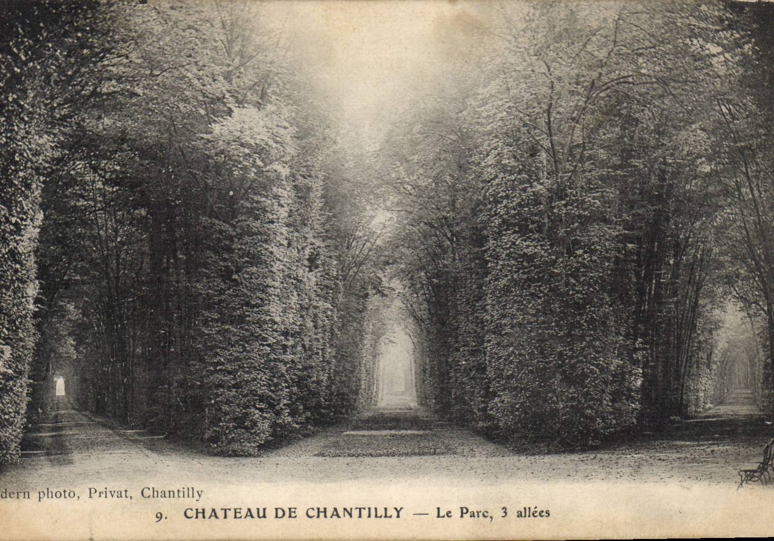 CPA Chateau de Chantilly le Parc 3 allees 