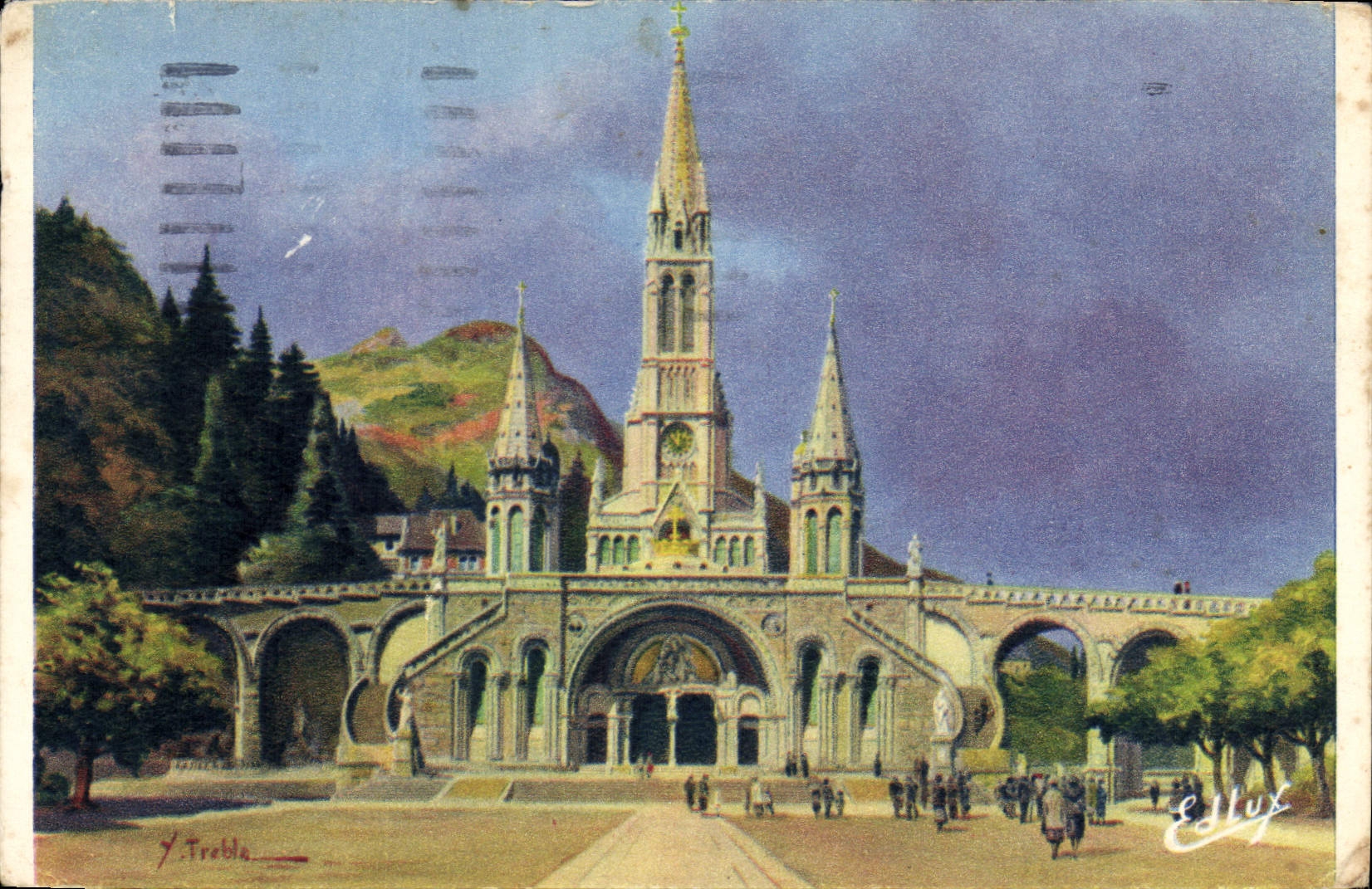 CPA Lourdes la Basilique 