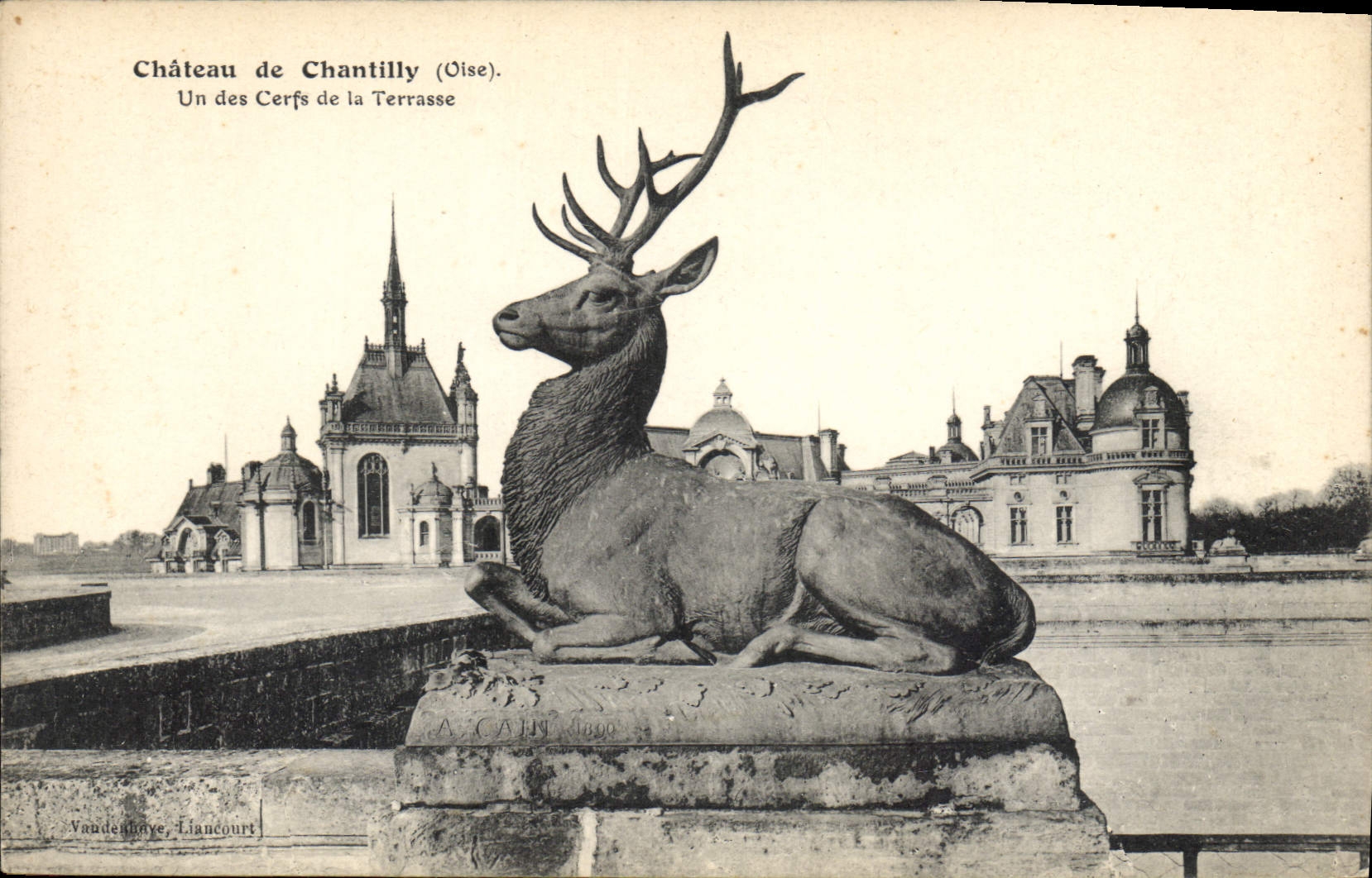 CPA Chateau de Chantilly Oise Un des Cerfs de la Terrasse