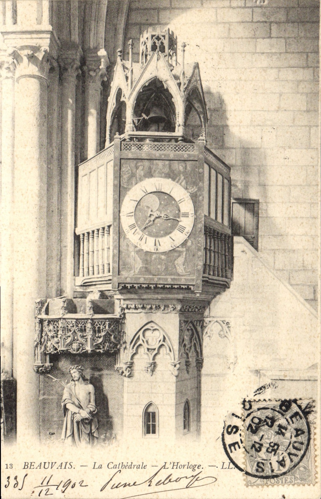 CPA Beauvais  La Cathedrale L'Horloge 