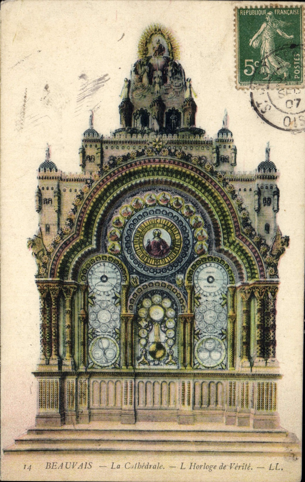 CPA Beauvais La Cathedrale L'Horloge de Verite