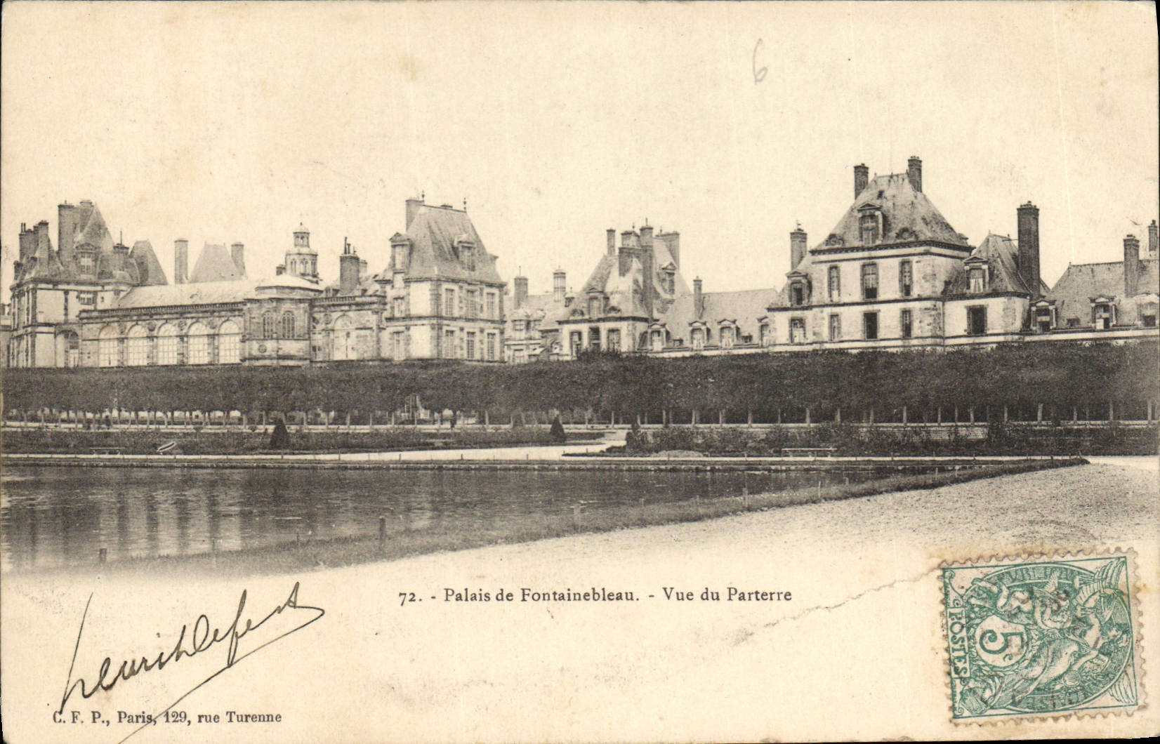 CPA Palais de Fontainebleau Vue du Parterre 