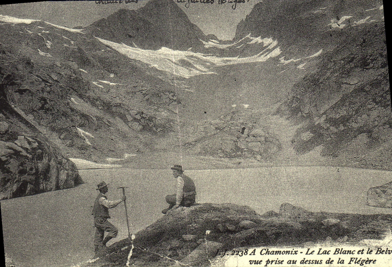 REPRO Chamonix Le Lac Blanc vue prise au dessus de la Flegere 