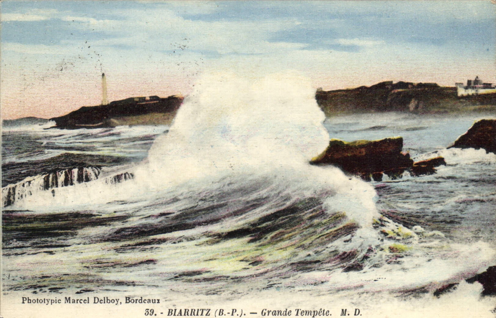 CPA Biarritz B P Grande Tempete 