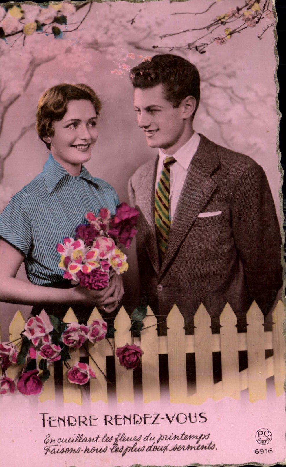 CPA Tendre Rendez vous Femme