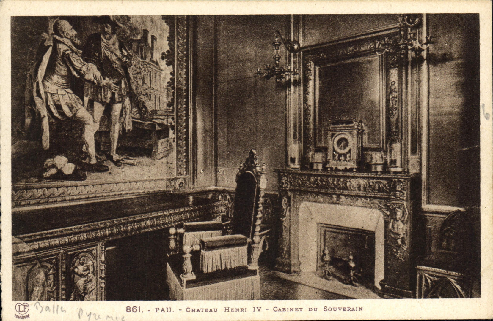 CPA Pau Chateau Henri IV Cabinet du Souverain 