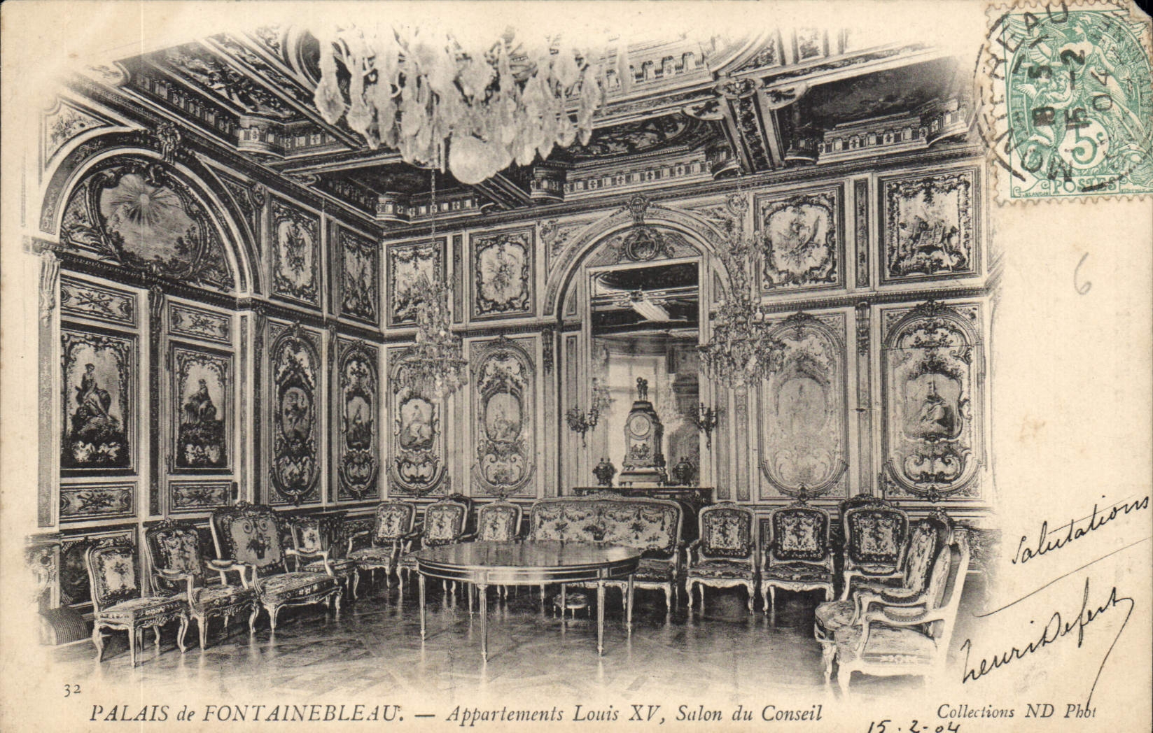 CPA Palais de Fontainebleau Appartements Louis XV Salon du Conseil