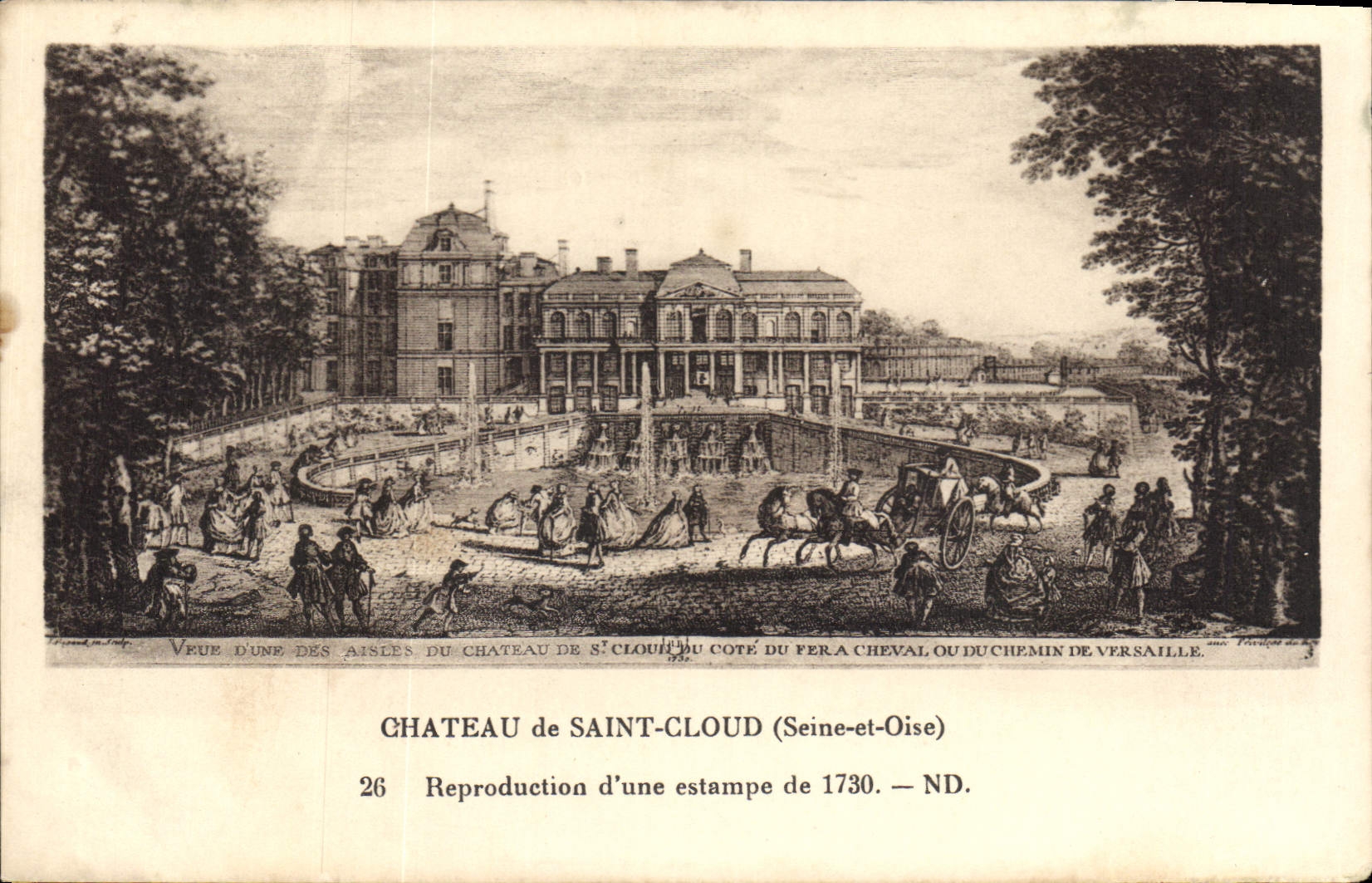 CPA Chateau de Saint Cloud Seine et Oise Reproduction d'une estampe de 1730 