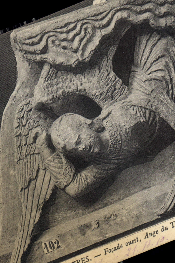 CPA Facade Ouest Cathedrale de Chartres Ange du tympan