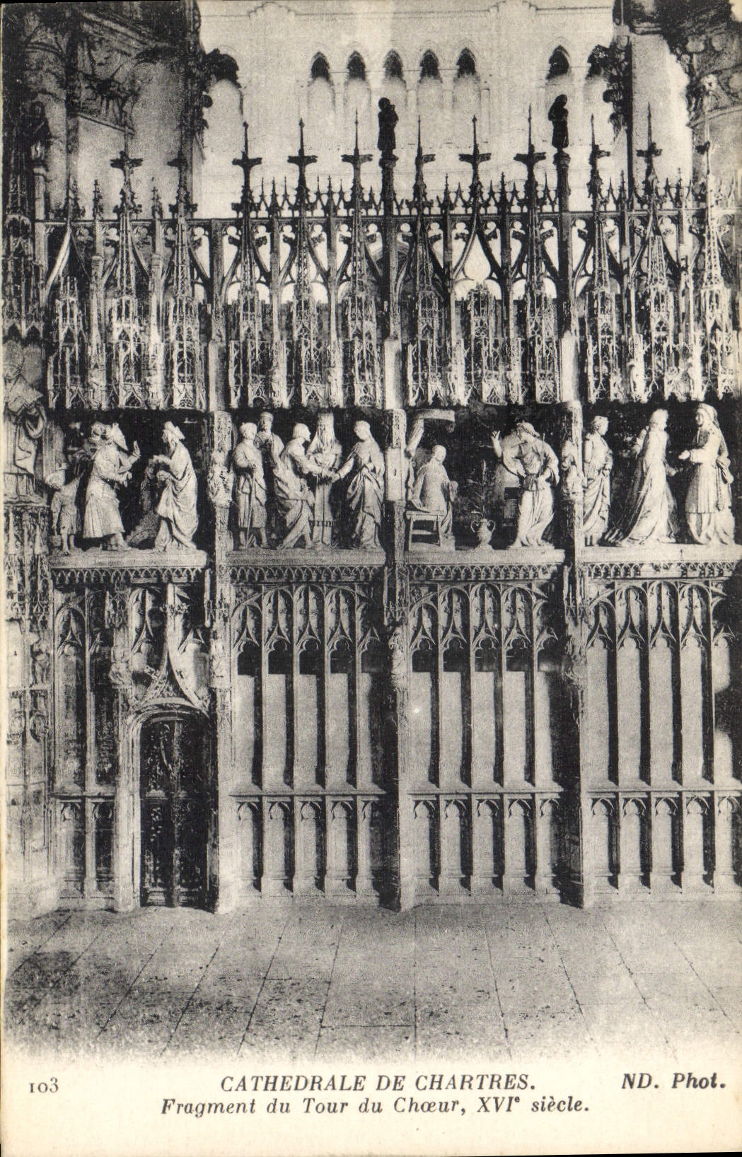CPA Cathedrale de Chartres Fragment du Tour du Choeur 