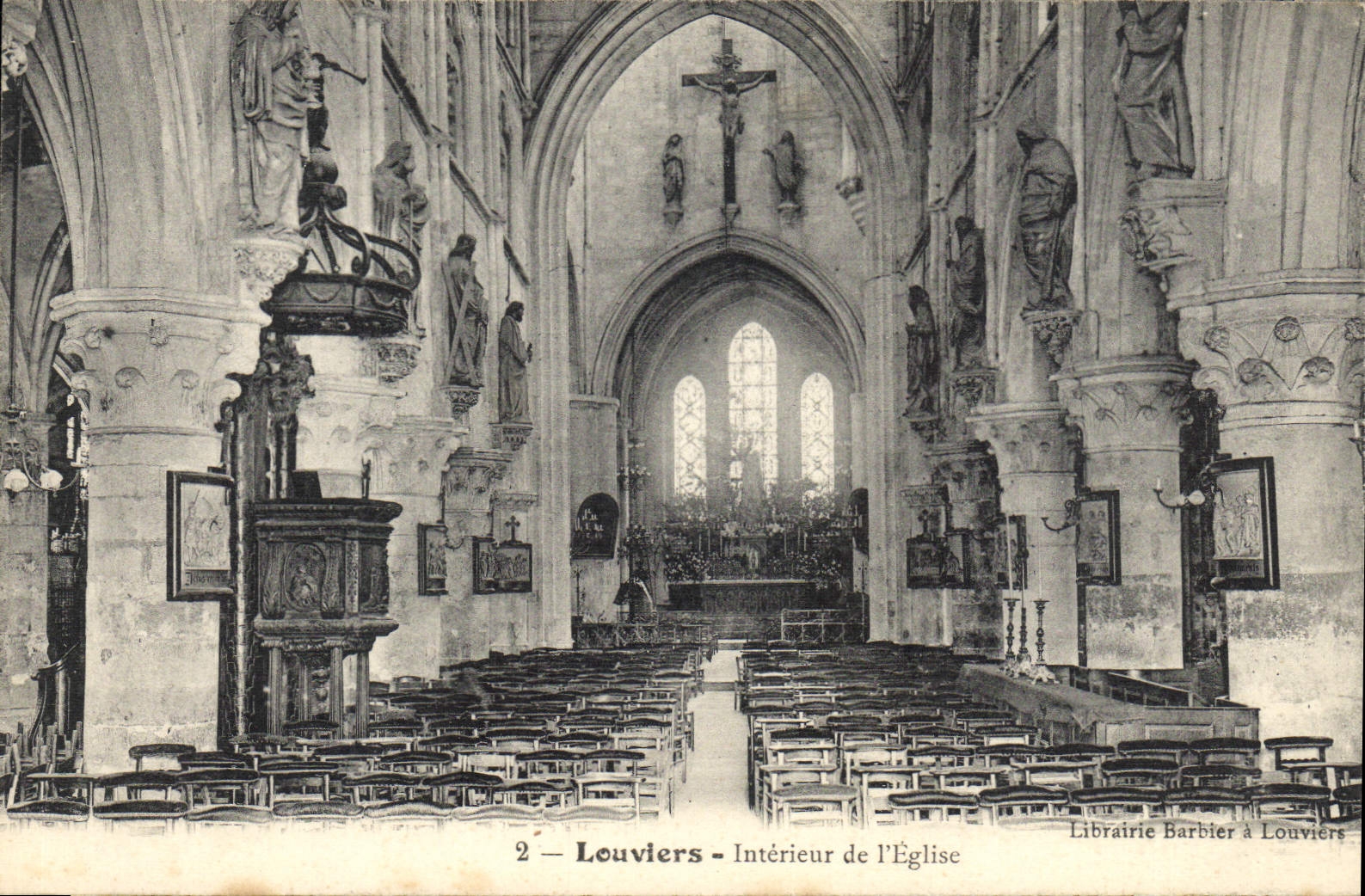 CPA Louviers Interieur de l'Eglise 