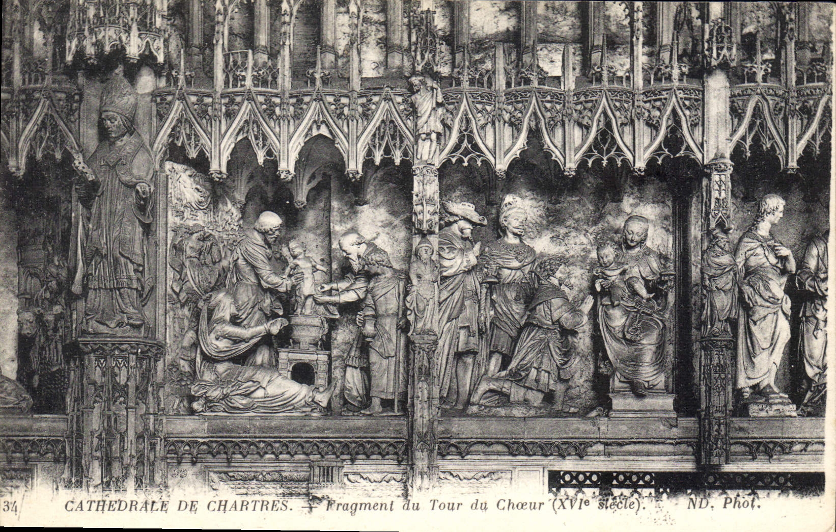 CPA Cathedrale de Chartres Fragment du Tour du Choeur