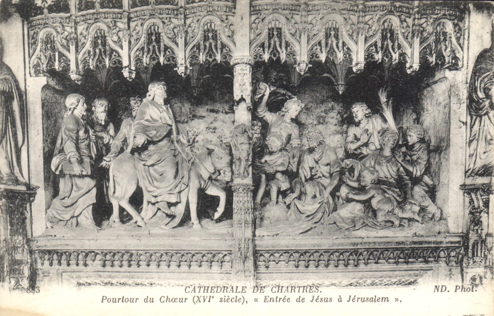 CPA Cathedrale de Chartres Pourtour du Choeur Entree du Jesus A Jerusalem 