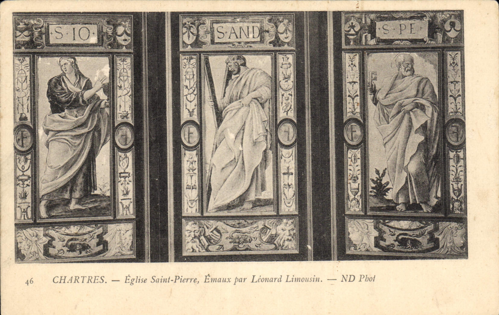 CPA Chartres Eglise Saint Pierre Emaux par Leonard Limousin