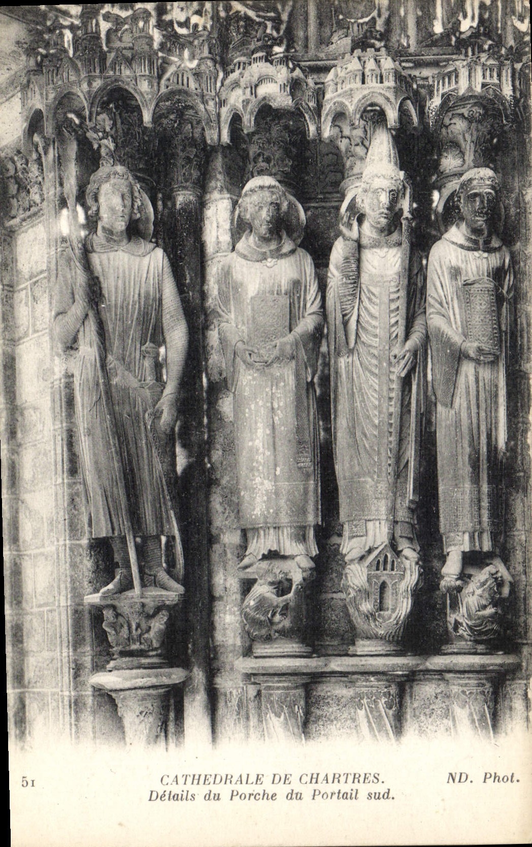 CPA Cathedrale de Chartres Details du Porche du Portail Sud 