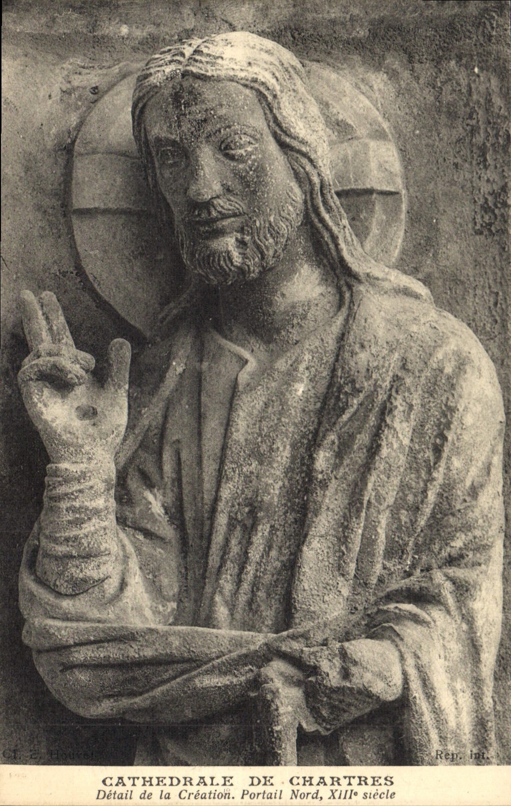 CPA Cathedrale de Chartres Detail de la Creation Portail Nord