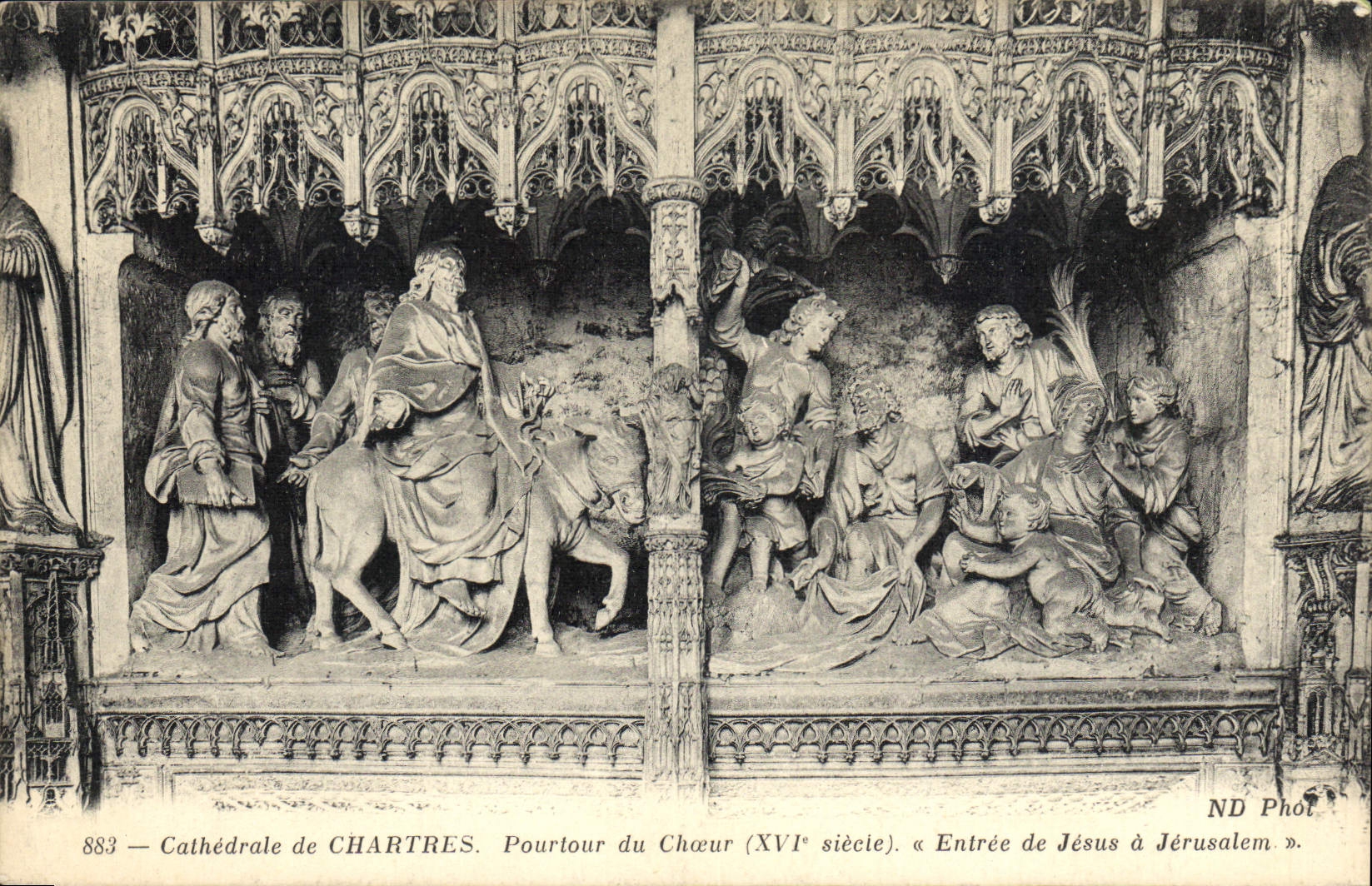 CPA Cathedrale de Chartres Pourtour du Choeur Entree de Jesus a Jerusalem 