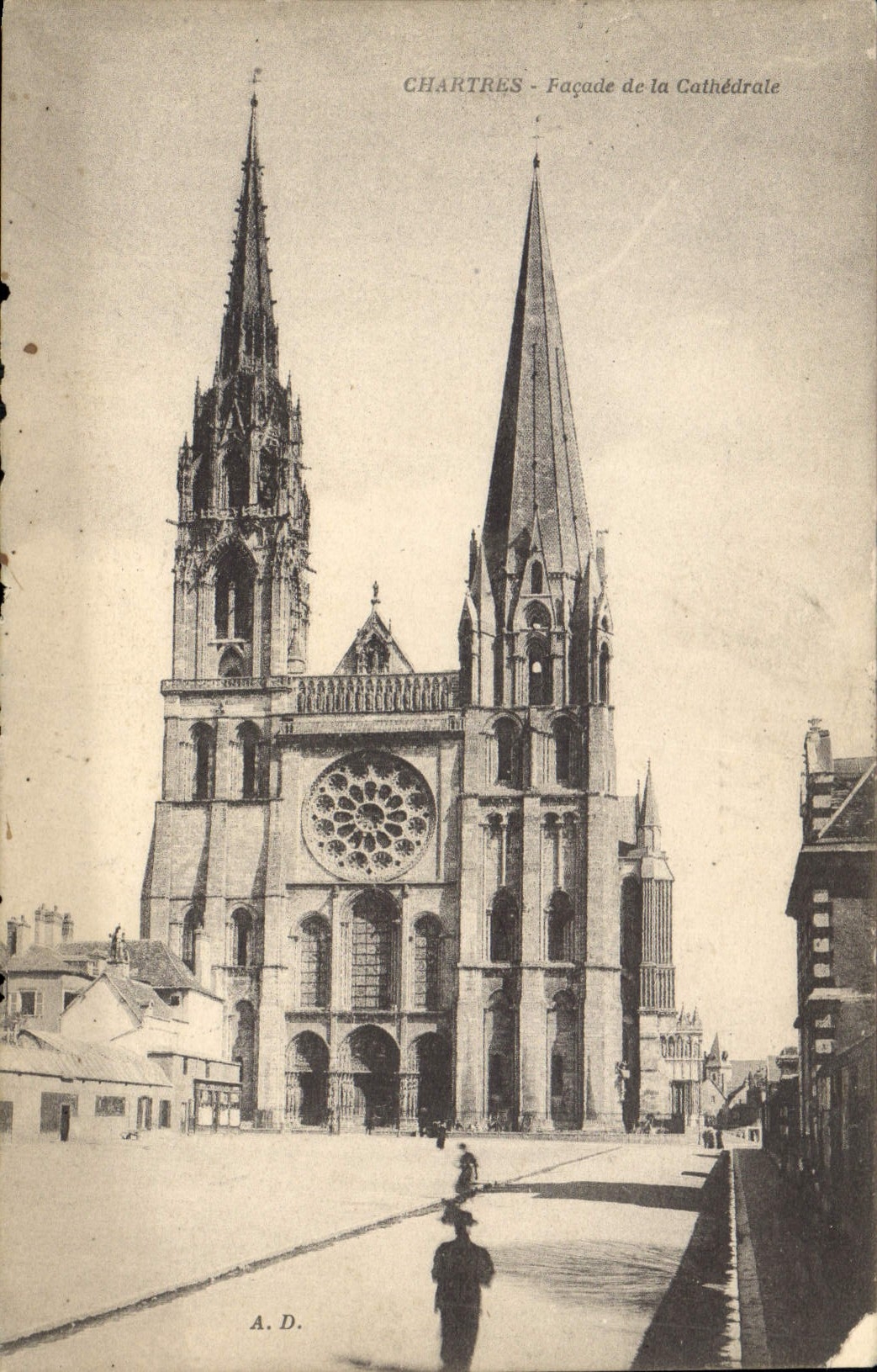 CPA Chartres Facade de la Cathedrale 