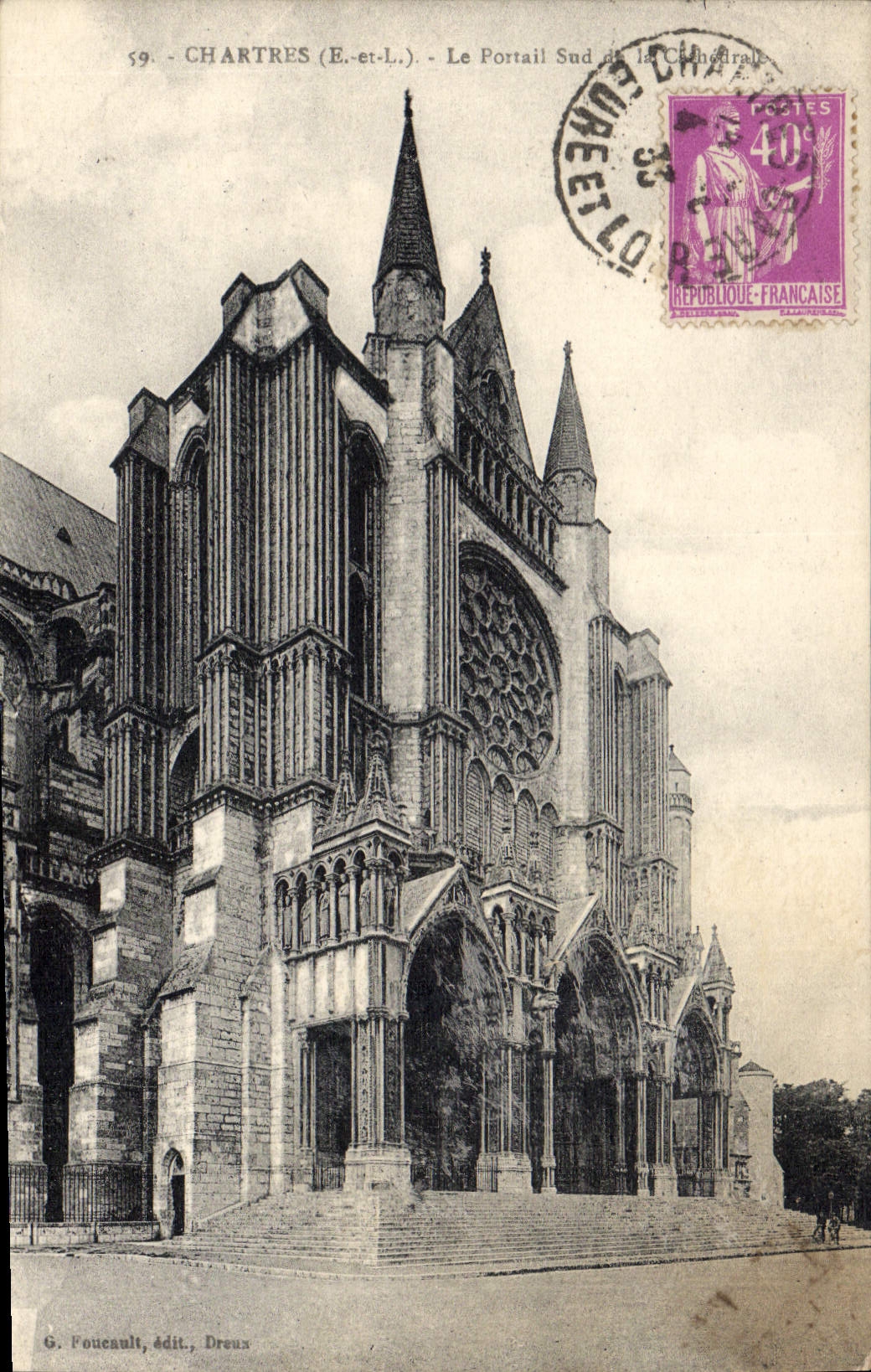 CPA Chartres E et L Le Portail Sud 