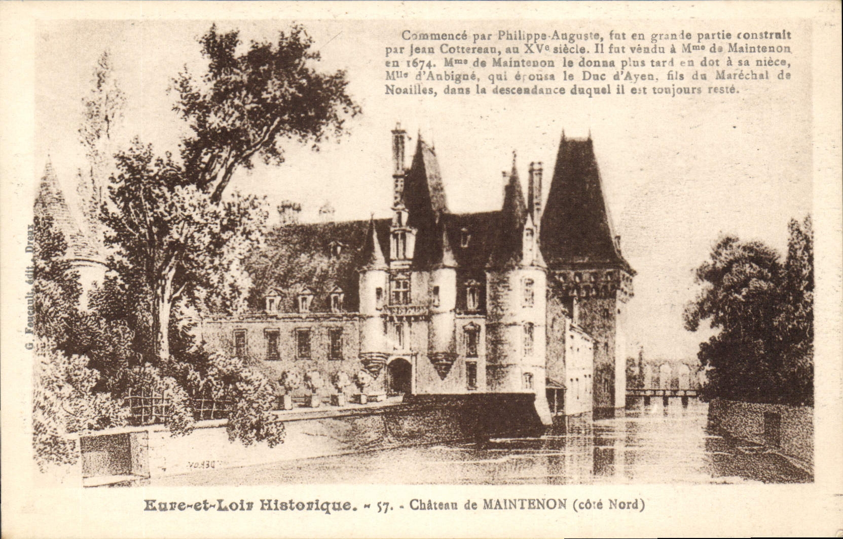 CPA Eure et Loir Historique Chateau de Maintenon cote Nord 