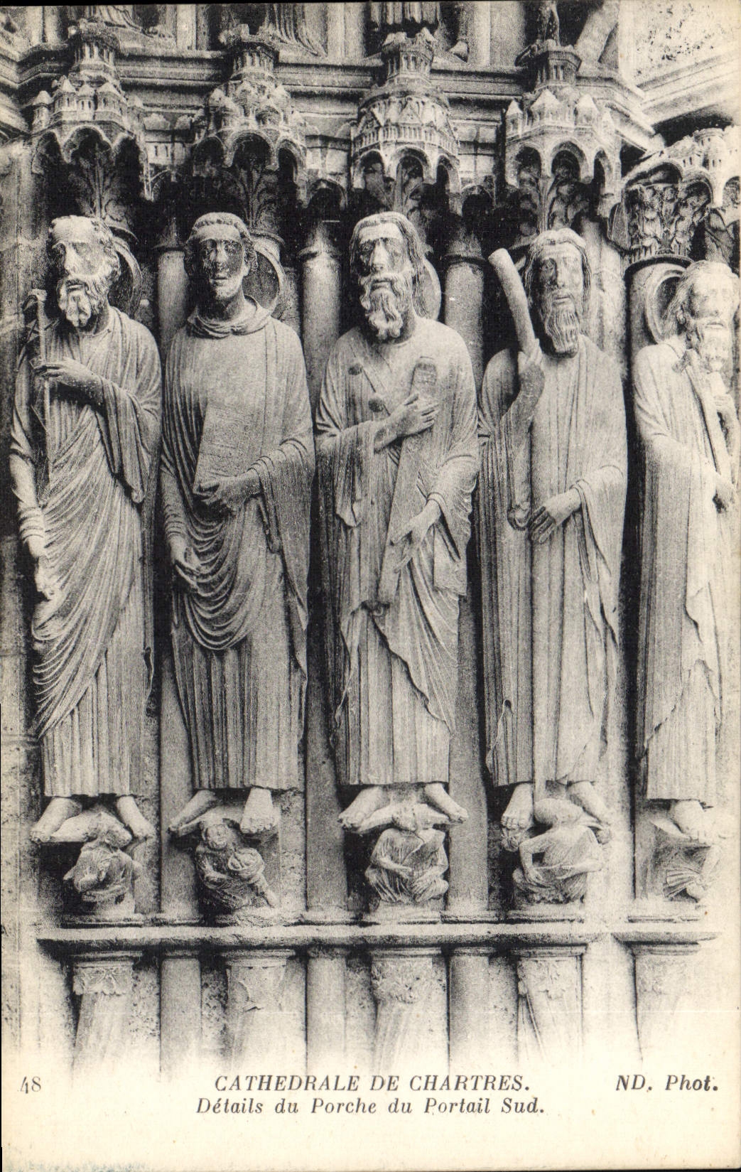 CPA Cathedrale de ChartresDetails du Porche du Portail Sud 
