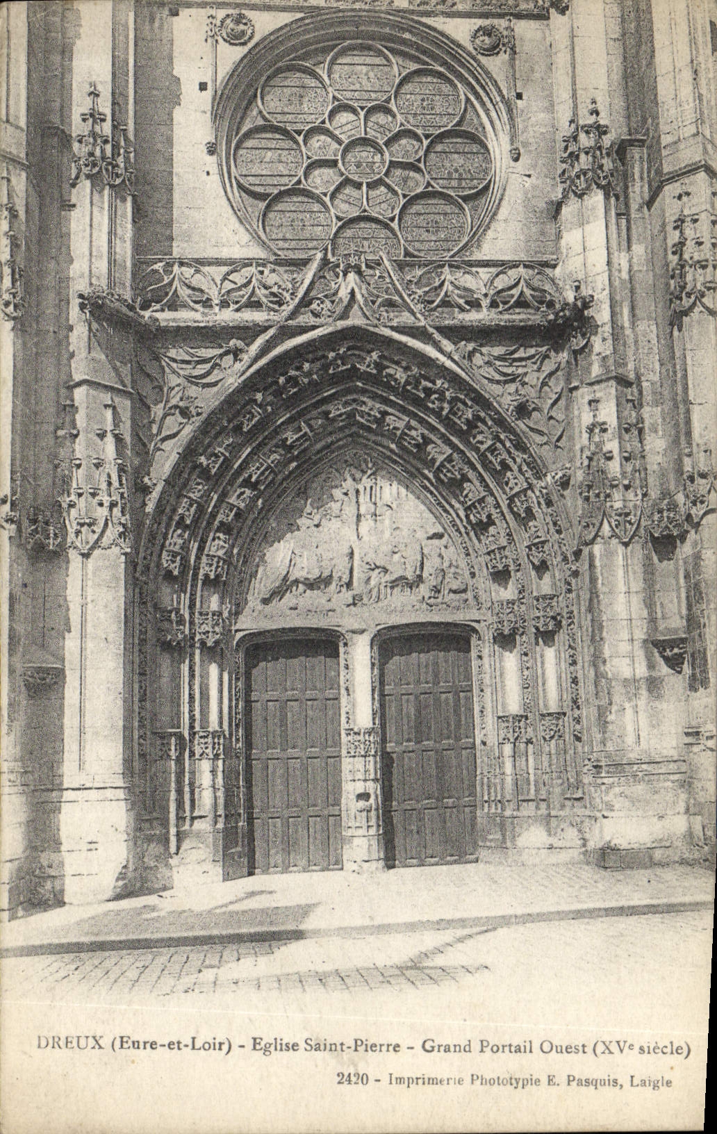 CPA Dreux Eure et Loir Eglise Saint Pierre Grand Portail Ouest 