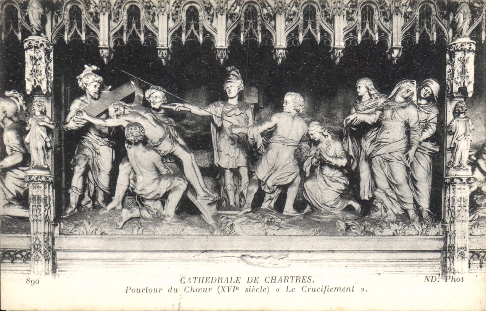 CPA Cathedrale de Chartres Pourtour du Choeur Le crucifiement