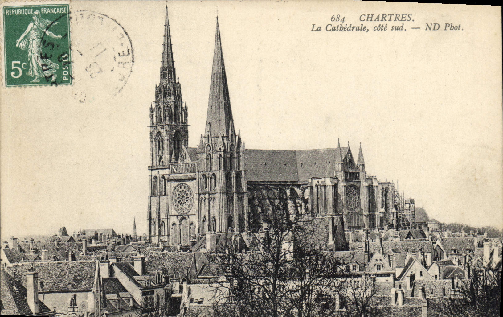CPA Chartres La Cathedrale cote sud 
