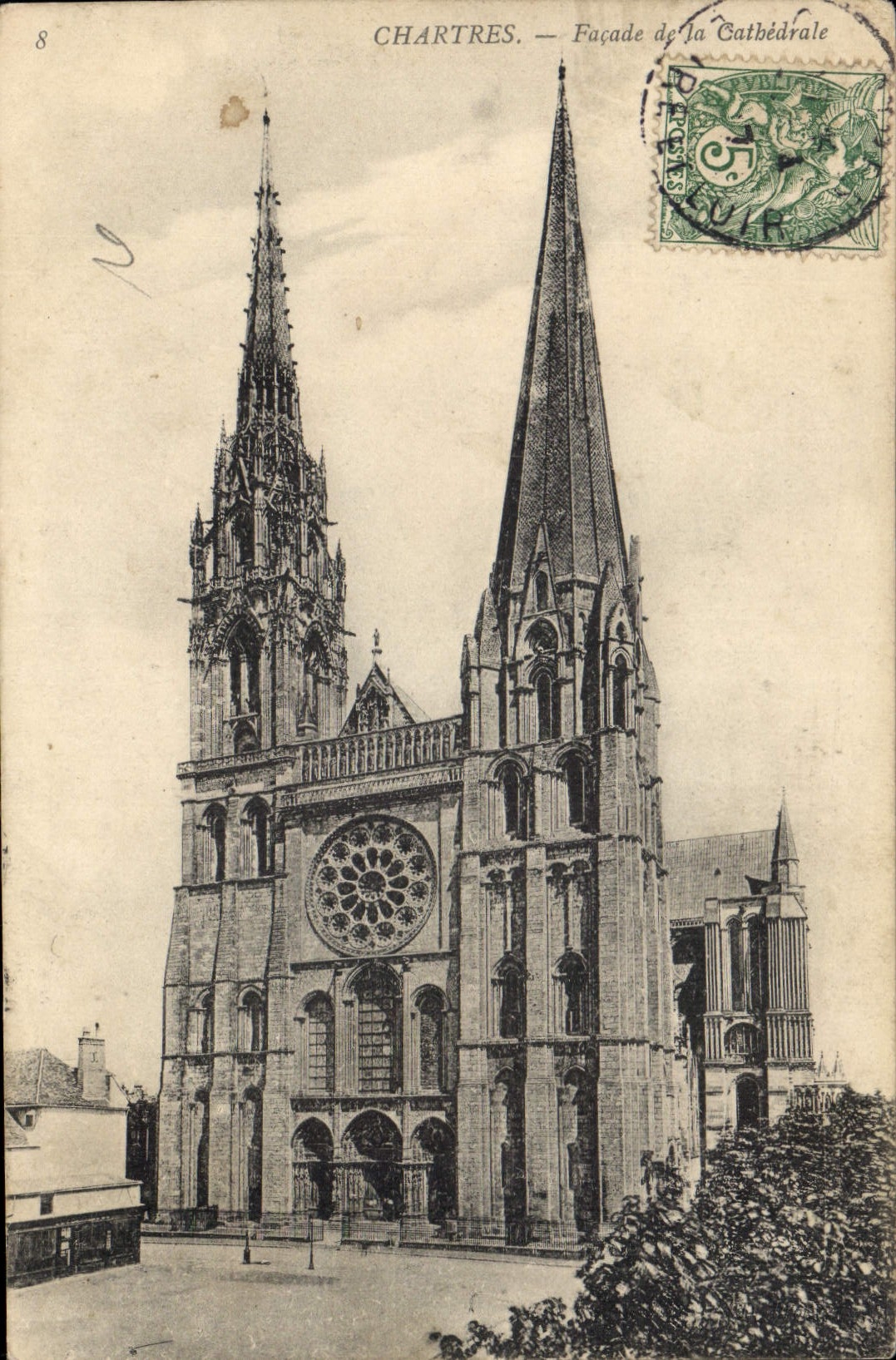 CPA Chartres Facade de la Cathedrale 