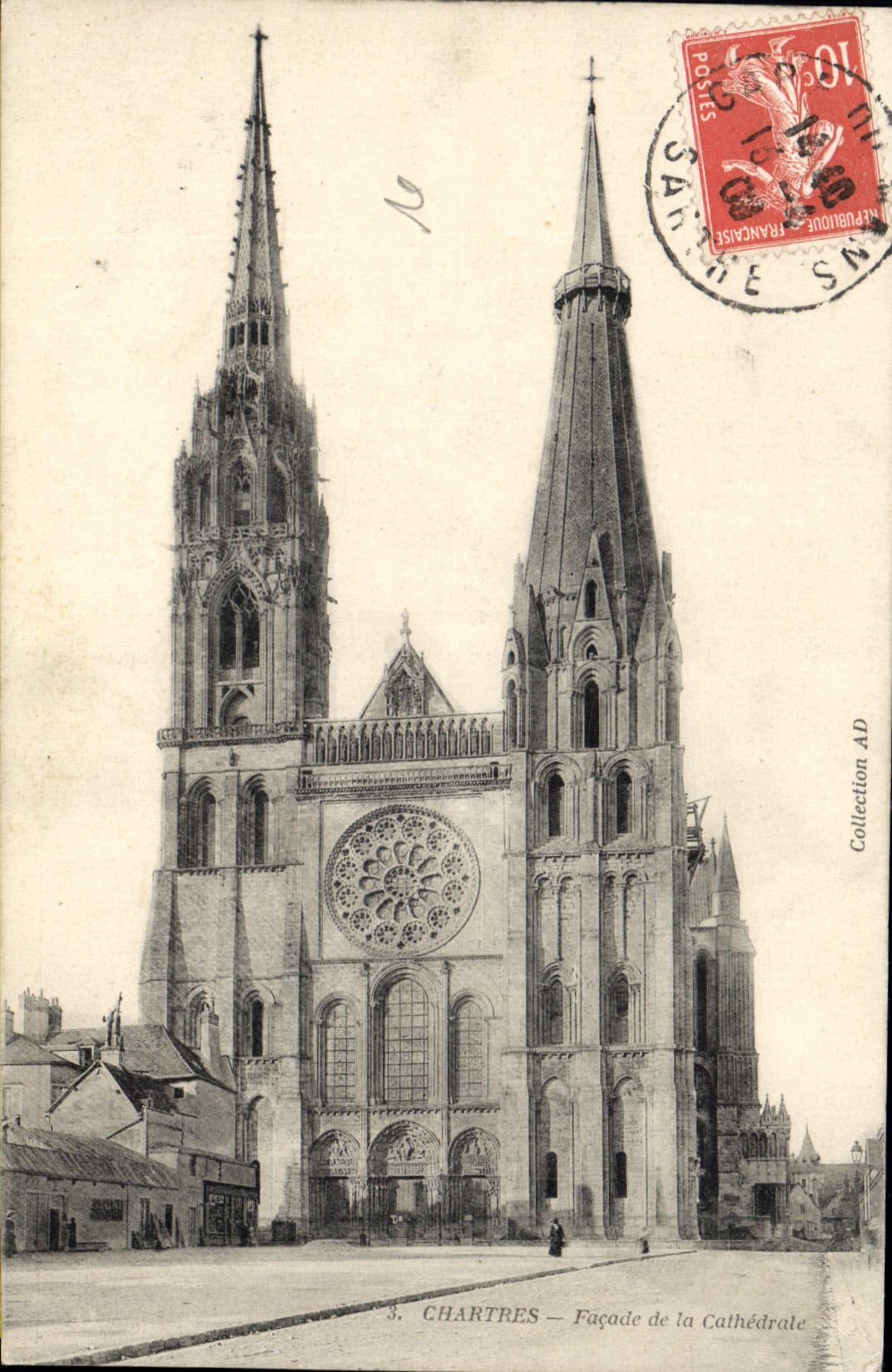 CPA Chartres Facade de la Cathedrale 