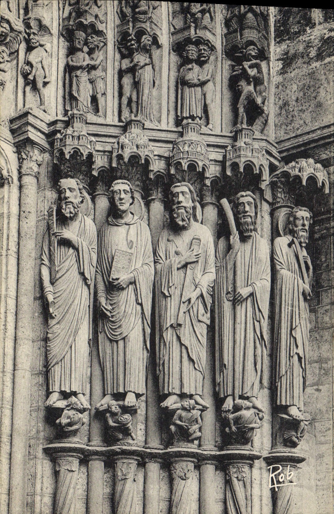 CPA Chartres Cathedrale Portail Sud 