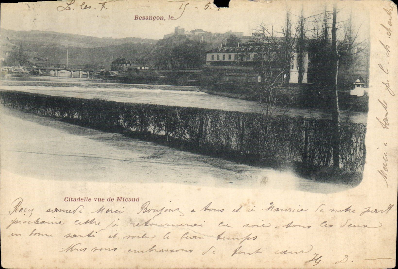 CPA Besancon Citadelle vue de Micaud 